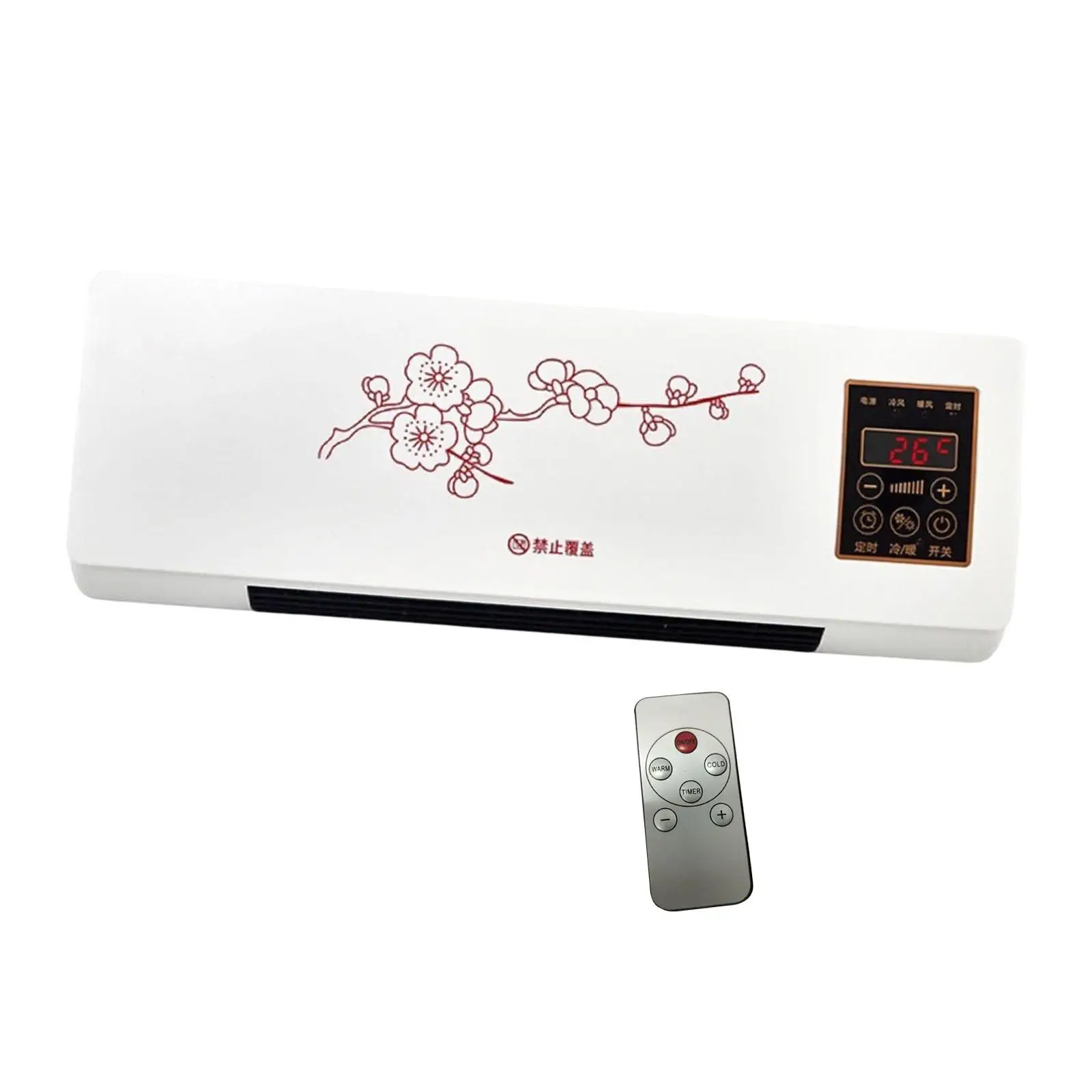 Electric Heater Multifunctional 12H Timer PTC Ceramic Heating Element 2000W Mute Portable Heater for Indoor Bathroom Living Room