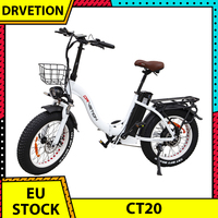 DRVETION CT20 Folding Electric Bike 20*4.0inch Fat Tire 750W Motor E-Bike 48V 10Ah/15Ah/20Ah Battery 45km/h Max Speed Disc Brake