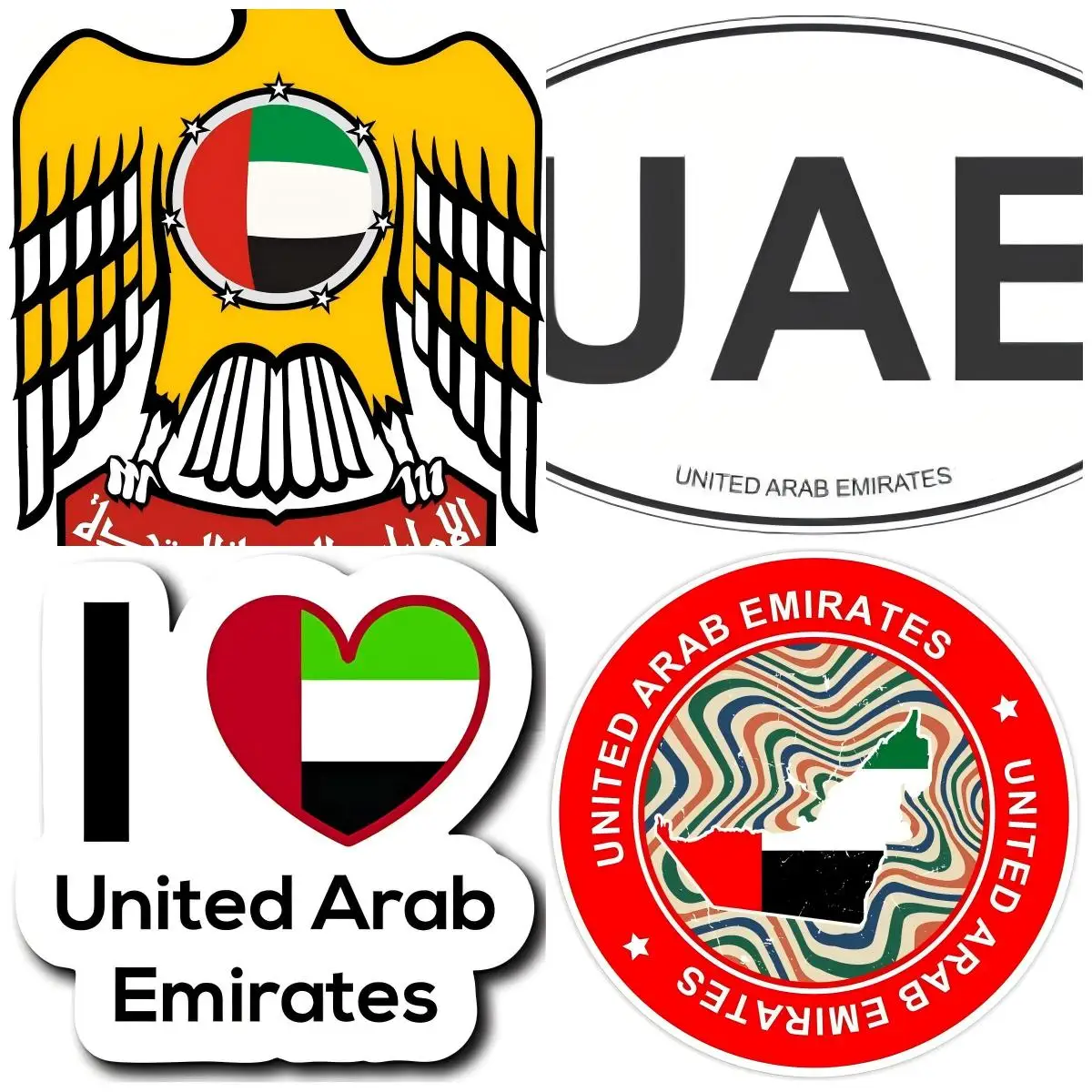 

United Arab Emirates UAE Flag Sticker Camper Laptop Phone Guitar Yacht Voiture Course Sunscreen