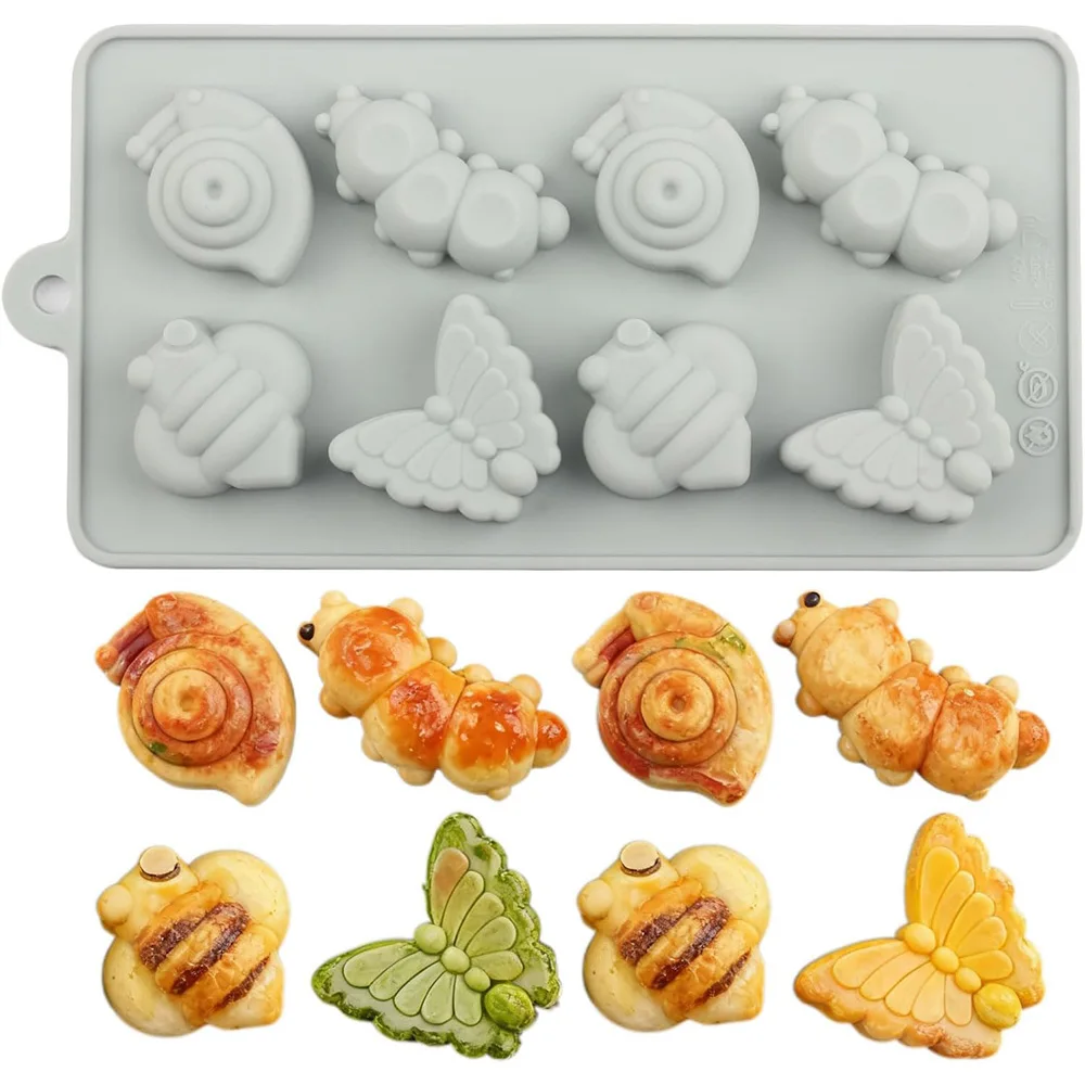 Insect shape Silicone Trays,Butterfly Bee Baking Chocolate,Soap,Candles, Resin Crafts Food Grade Non-Stick Flexible Trays