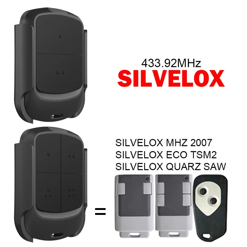 

Clone SILVELOX ECO TSM2 MHZ 2007 QUARZ SAW Garage Door Remote Control 433.92MHz Sliding Door Controller Fence Gate Switch