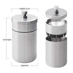 Portable Car Ashtray with Lid Stainless Steel Smokelss Ash Tray Detachable Windproof Ashtray for Auto Outdoor Mini Car Trash Can