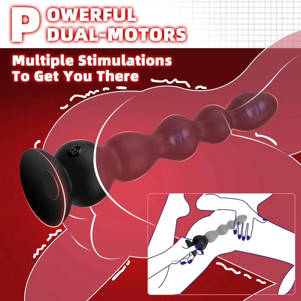 리모컨 진동 항문 진동기, 진동 비즈, 여성 및 남성 전립 마사지기, 여성 및 남성 자위용 항문 섹스 토이