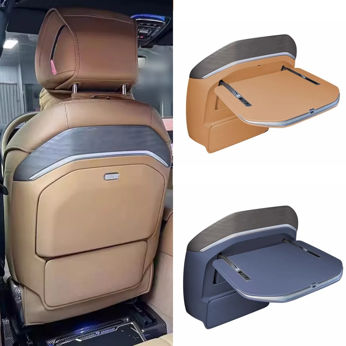 For ZEEKR 9X 2025 modified Car Tray Seat Back Folding Table with Ambient Light Wireless Charging Tray Foldable Rear Seat