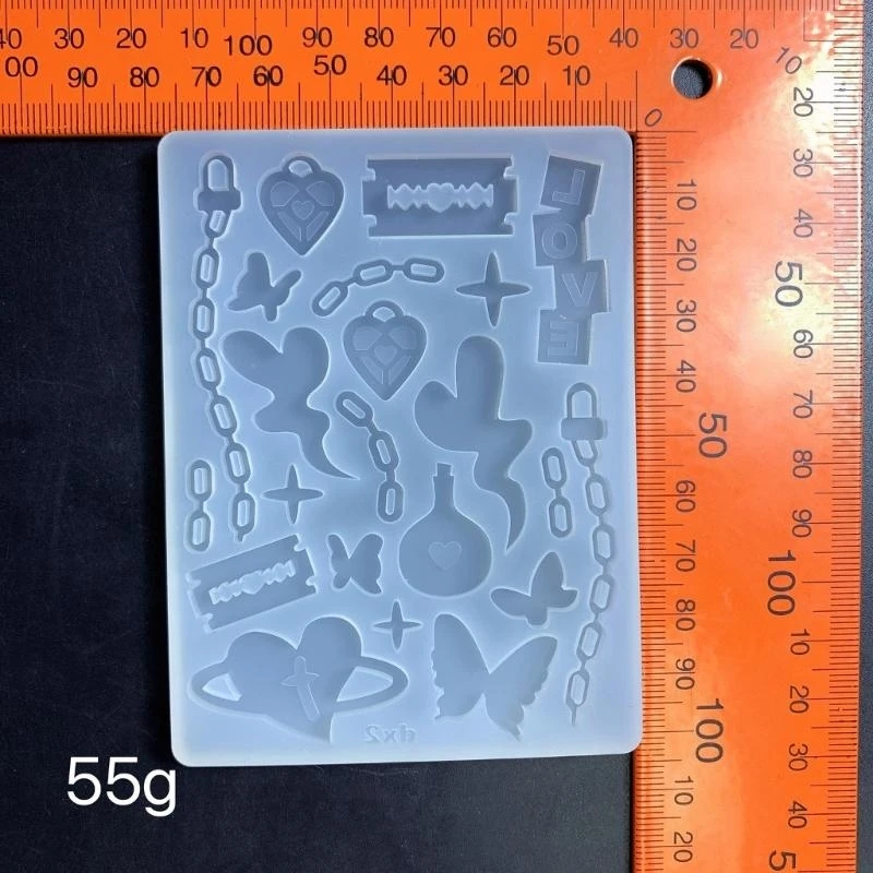  DIY Filler Various Symbols Chain Love Butterfly Silicone Epoxy Mold DIY Keychain Pendant Crafting Mould for Valentine