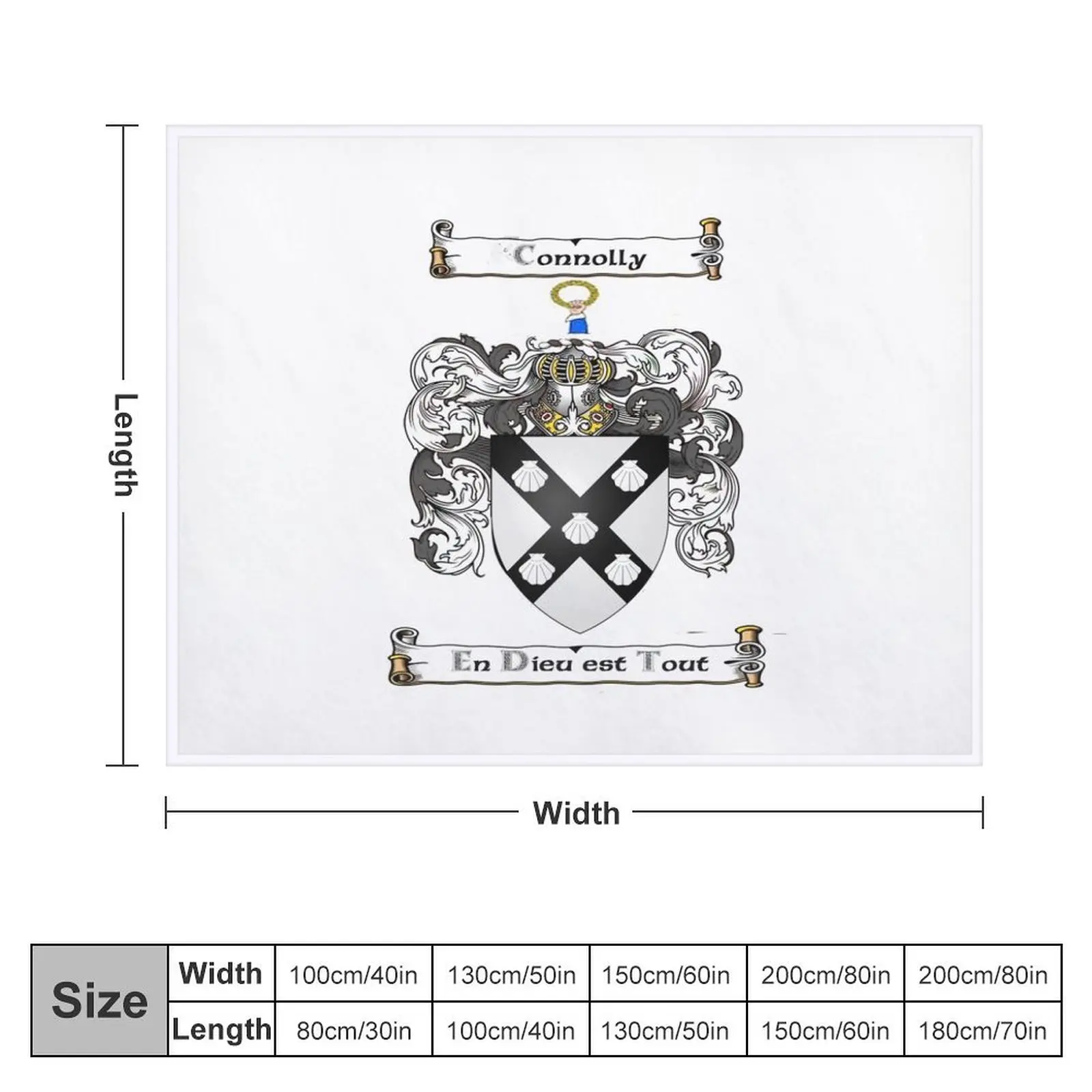 Connolly Family Crest and Motto Throw Blanket Thermals For Travel Winter beds Custom Luxury Thicken Blankets