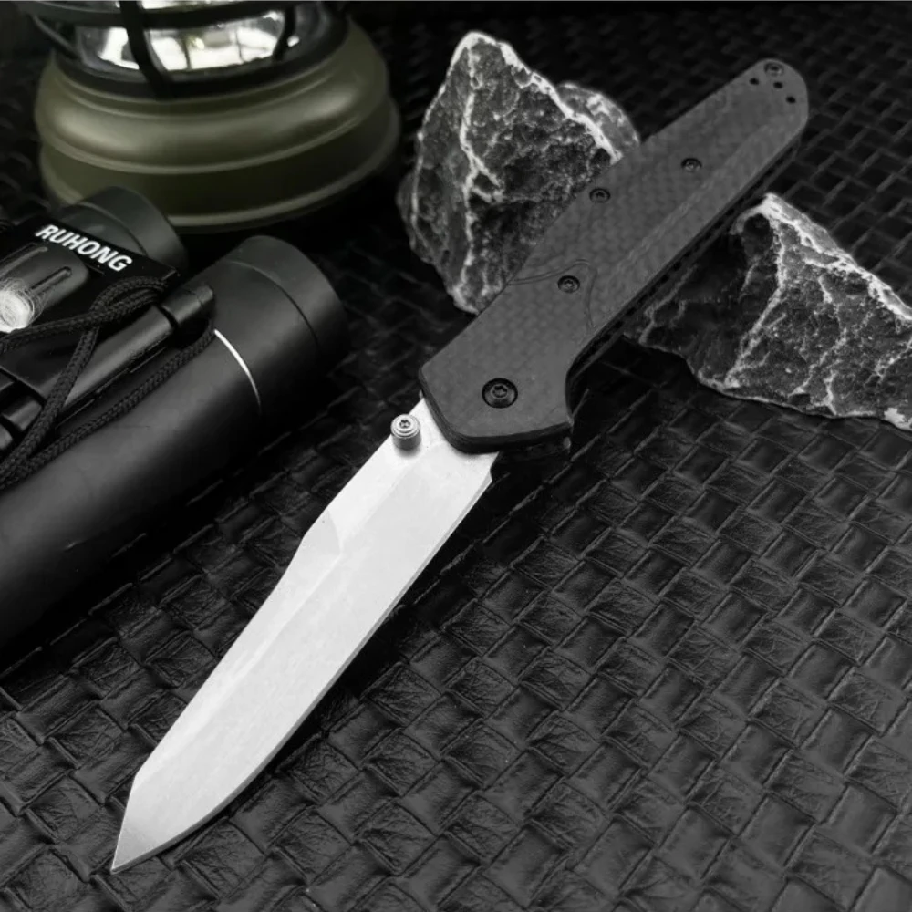 

Качественный складной нож Jungle Explorer 940Pocket с лезвием из стали D2 и рукоятью из углеродного волокна для активного отдыха, альпинизма, рыбалки и повседневного использования