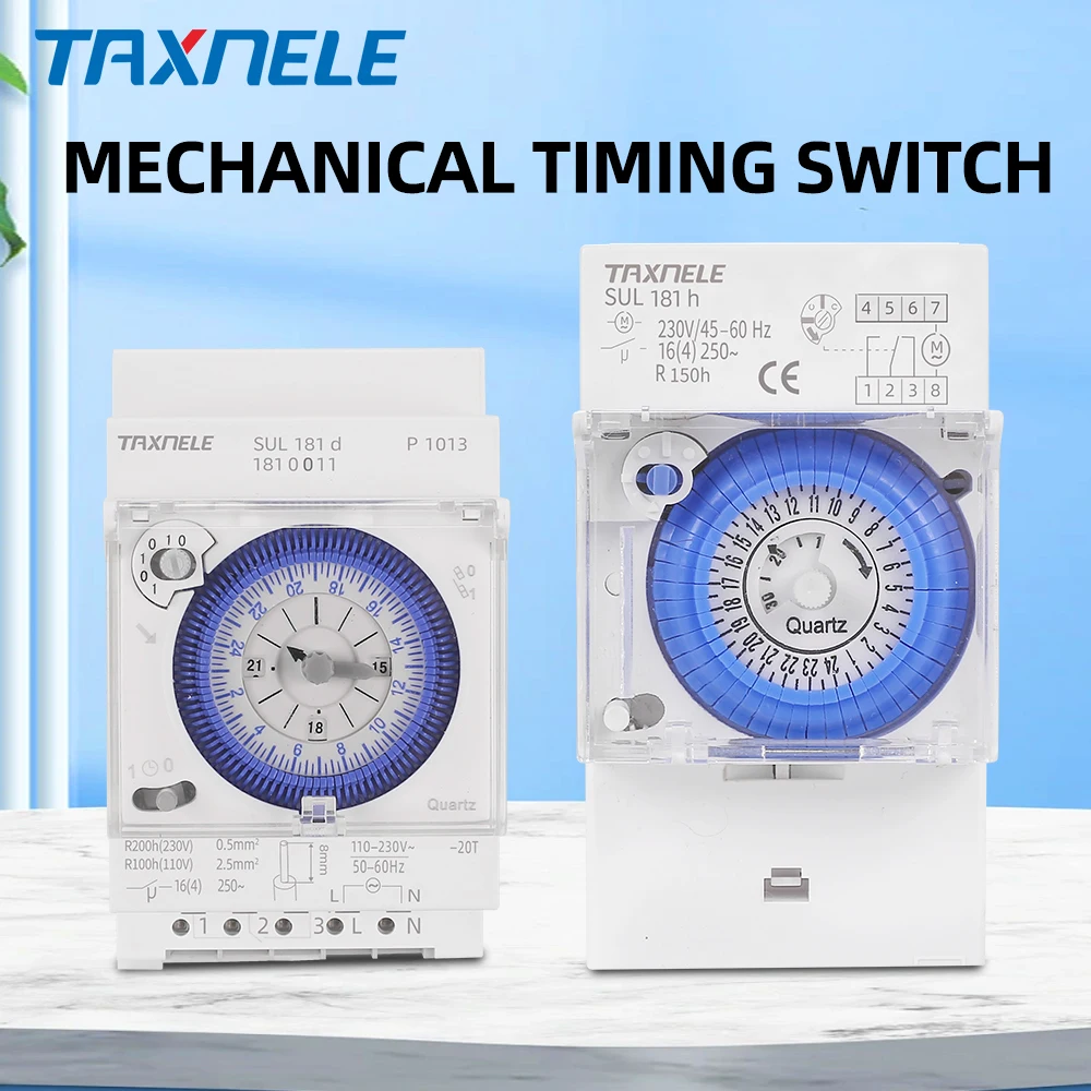 110-230VAC Analog 24 hours 15 Minutes Interval SUL181H SUL181D Mechanical Timer Switch Timer Din Rail Timer Clock For Pump