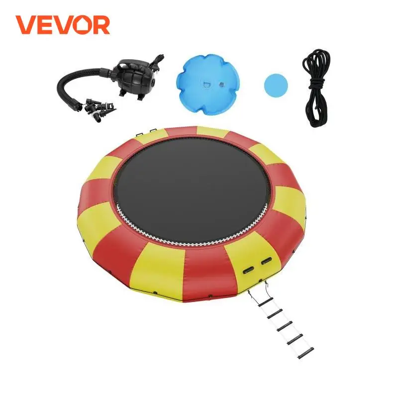 VEVOR Inflatable Water Bouncer Portable Bounce Swim Platform Electric Pump Kids Adults Floating Rebounder for Pool Water Sport