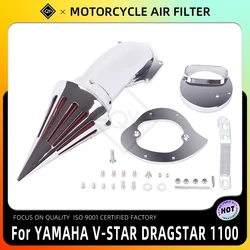 LQYL Motorcycle Chrome Spike Air Cleaner Intake Filter For Yamaha V-Star 1100 Drag-Star XVS1100 1999 2000 2001 2010-2012