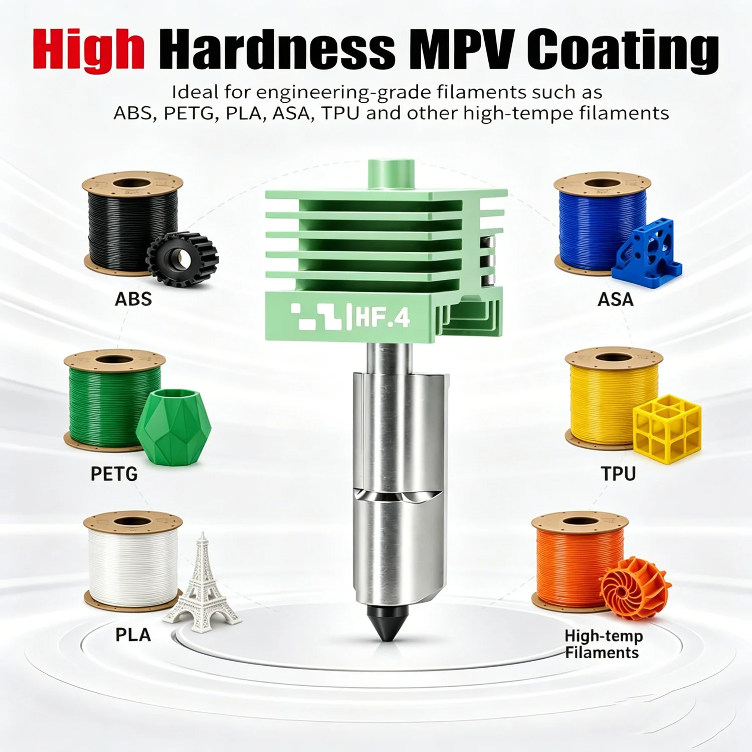 Neuer MPVD High-Flow Hotend für Bambu Lab A2L X2D P2S H2D H2S A1 MINI A1 Düsen-Upgrade Antihaftbeschichtung Hohe Härte 3D-Zubehör – Detail 6