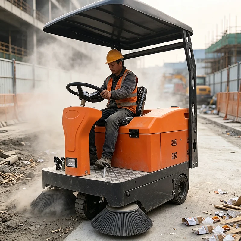 Low Noise Ride On Floor Sweeper Dust Absorption Commercial Cleaner for Exhibition Hall Station Floor