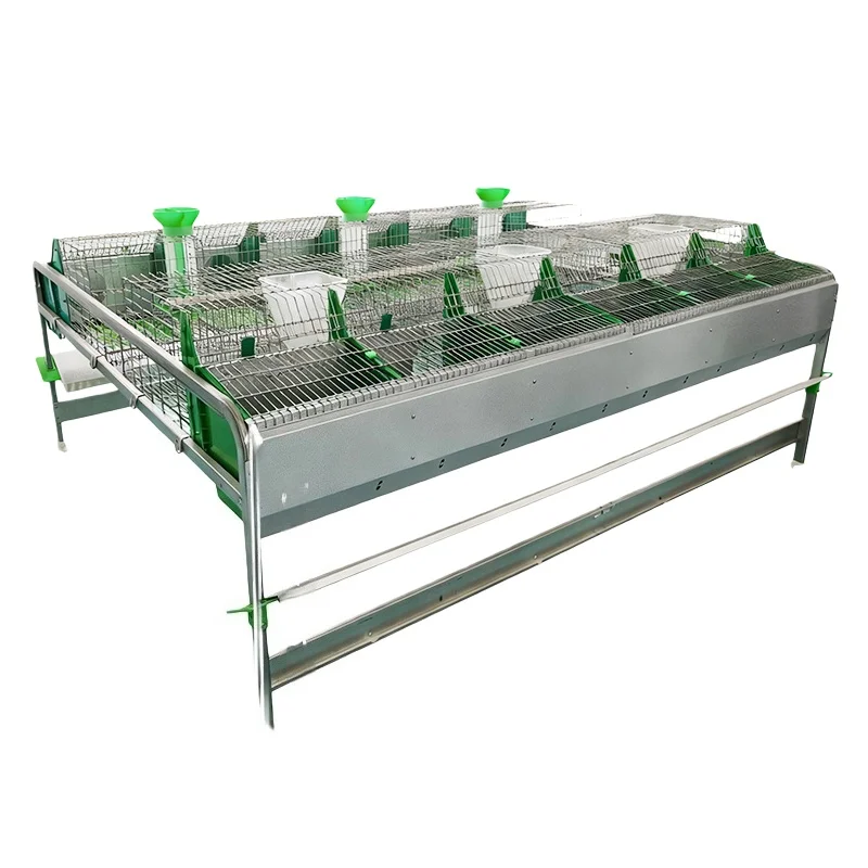 

12 Female Rabbit Cages on the First Floor New 12 Galvanized Single-layer Breeding Rabbit Cage