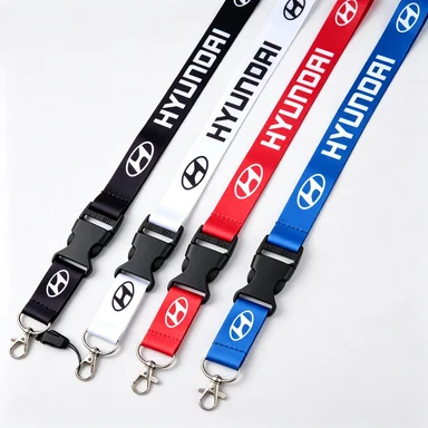 

Premium Printing Emblem Logo Lanyard Nylon Style Keychain For Hyundai i30 ix35 ix25 i20 solaris accent tucson Auto Accessories