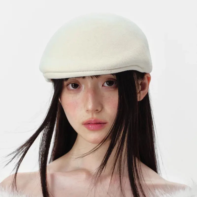 Neue Winter Hohe Qualität Klassische Dicke Wollfilz Vorwärts Kappe Für Frauen Männer Warme Visiere Hut Mode Straße Vintage Chapeu Fedora – Detail 12