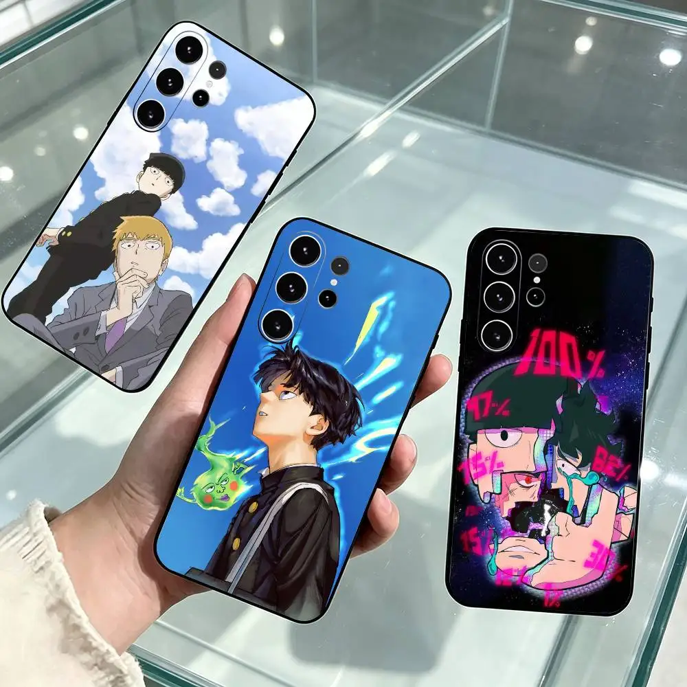 Mob P-Psycho100  Phone Case For Samsung S26,S25,S24,S23,S22,S21,S30,Ultra,Plus,Fe,Soft Silicone Black Cover