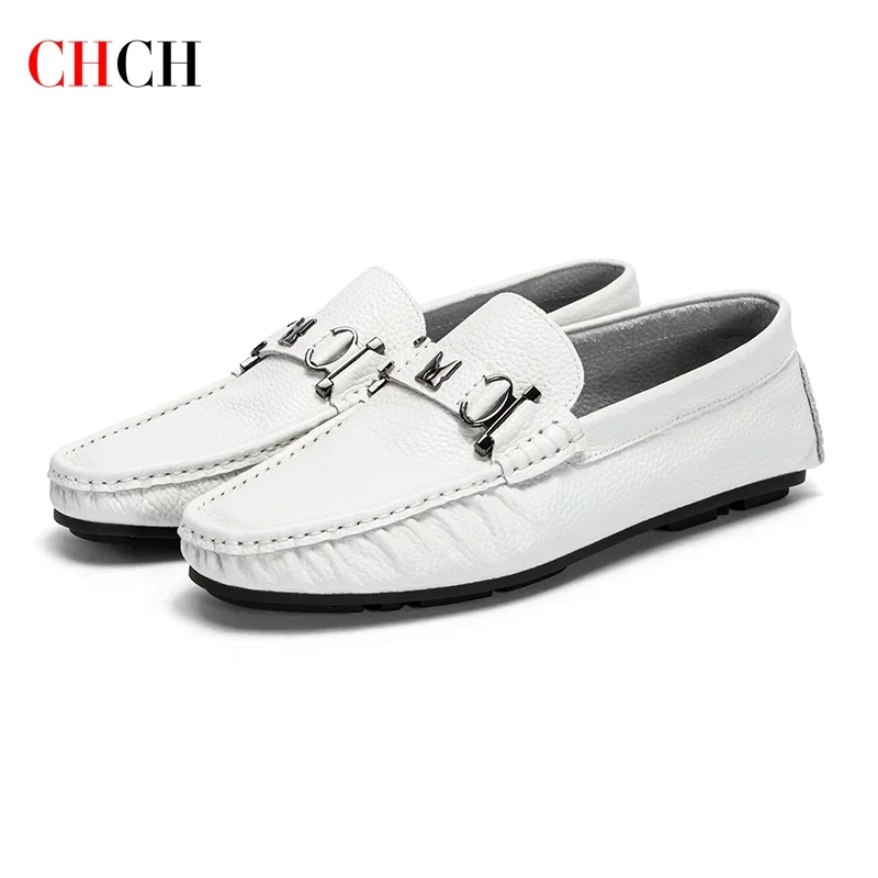 

C-H Man Leather Shoes New Cow Leather Comfortable Casual Dress Shoes Business Men's Shoes