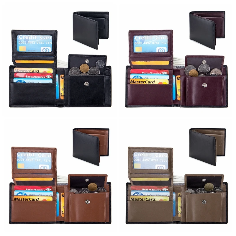Men's Wallet Genuine Leather Purse Male Rfid Wallet Multifunction Storage Bag Coin Purse Wallet's Card Holder Bags