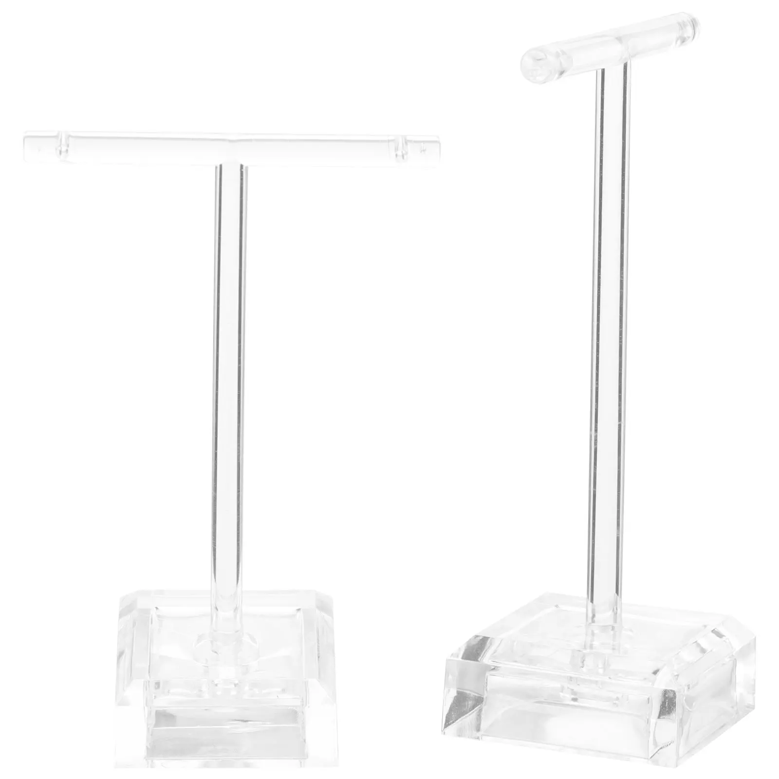 

2Pcs Transparent Acrylic Earring Display Stand T-Shaped Jewelry Holder Necklace Bracelet Organizer Desktop Display Rack