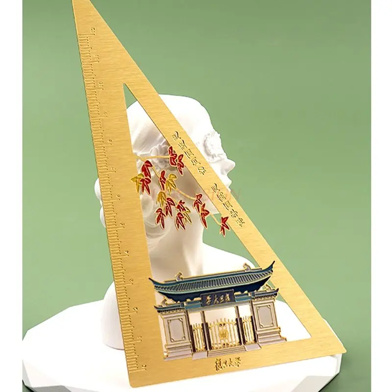 Picture 4: 4pcs/set Creative ruler brass bookmark