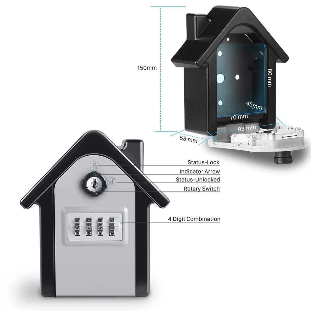 Anti-Theft Password Key Lock Box Security Lock Metal Storage Box Suitable For Multi-Occupation Key Insurance Box