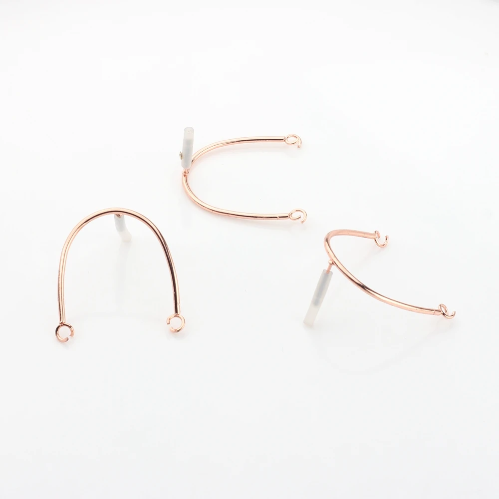 Conectores de Base de pendientes geométricos en forma de U, Metal de cobre, 6 piezas, accesorios para hacer pendientes colgantes