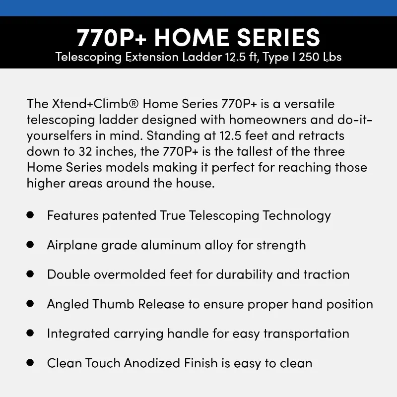 Xtend & Climb Home Series 770P+ Tangga teleskop, kuning