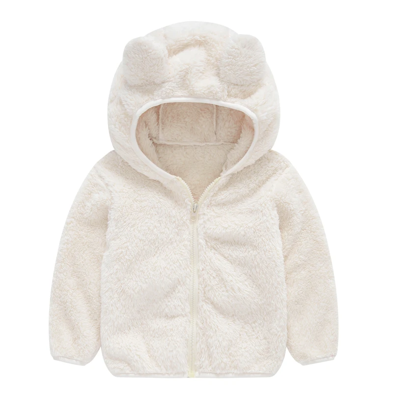 Girls woolen hooded coat solid color zipper coat children's winter clothes