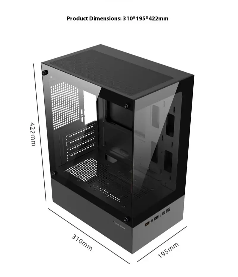 Power Train Illusionary Realm Computer Case M-ATX ITX Seaview Room Side Transparent Desktop Chassis Support 240 Water Cooler image 6