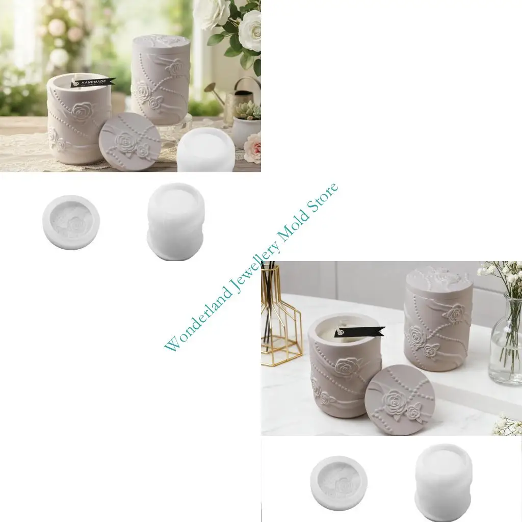 

H7EB Creative Silicone Mold for Storage Jars As Thoughtful Gift Holder Mould