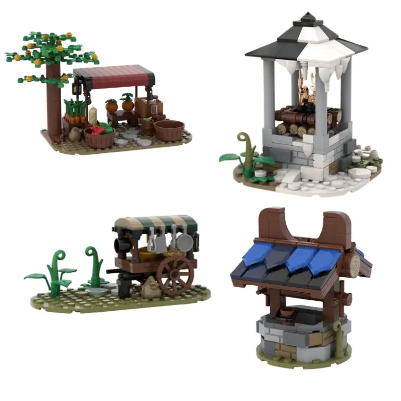 

MOC-78790 175048 Small Particle Building Blocks Medieval Castle Street Scene Well Model for Sale (Toys)