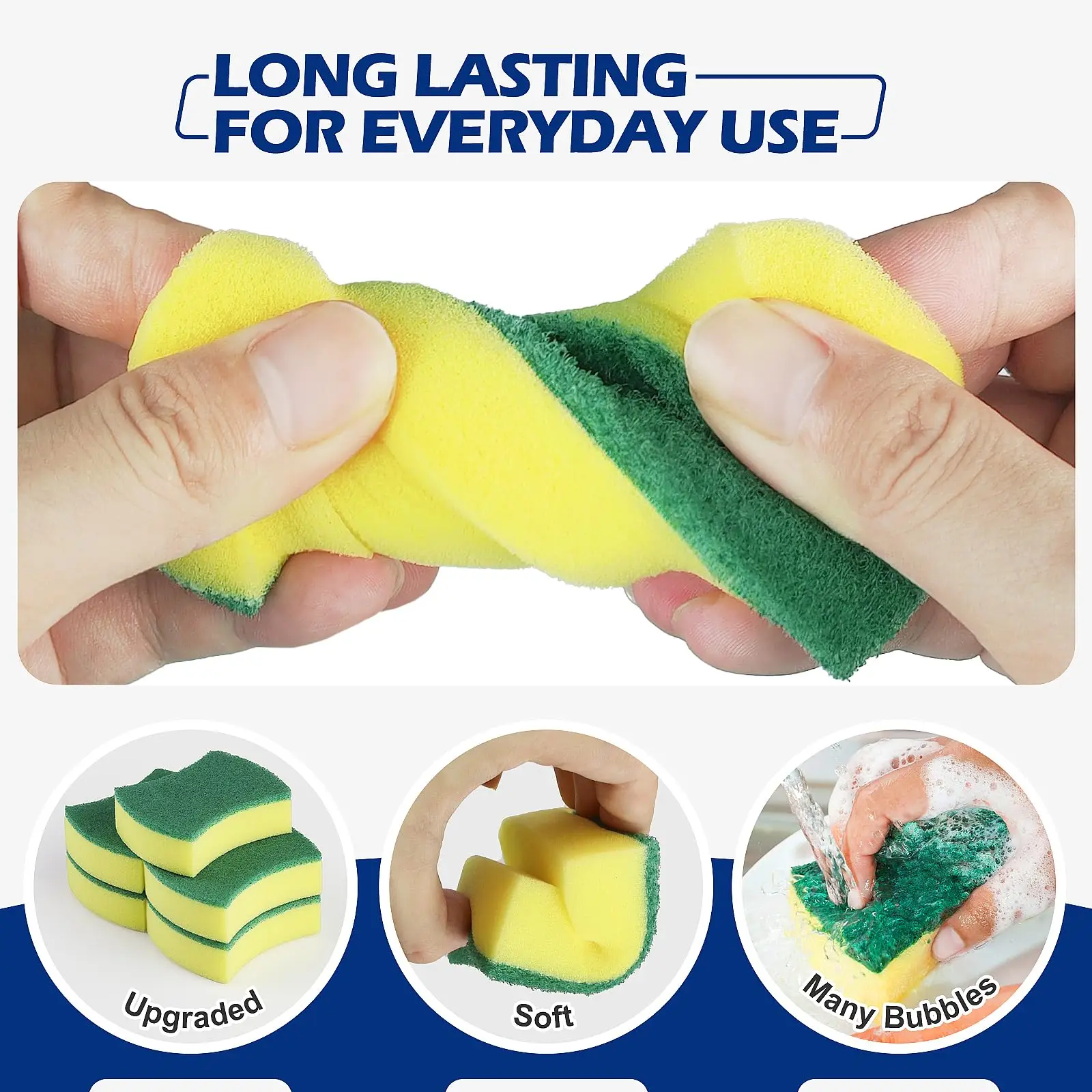 Dishwashing Sponge Magic Cleaning Brush Kitchen Double-sided Decontamination Pad Washing Pot Foam Sponge Wipe Nano Sponge