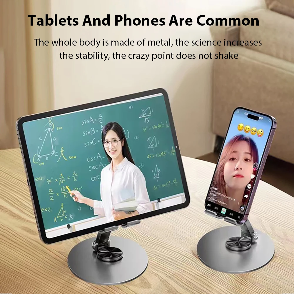 Metal Mobile Phone Tablet Holder 360 Rotation Foldable Portable Universal Support Lazy Desktop Live Stand Mount For Ipad Bracket