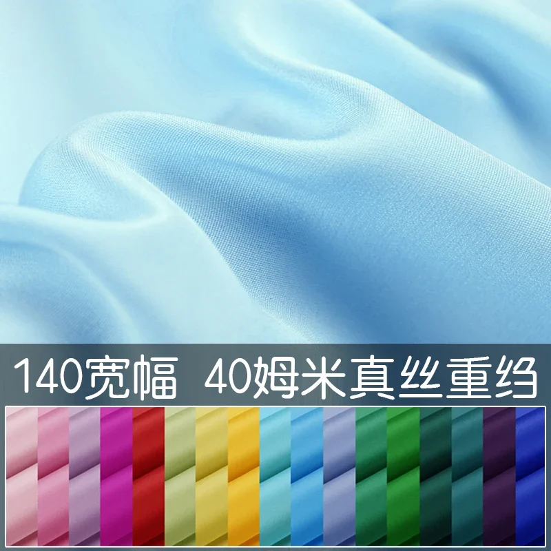 Heavy Silk Fabric 40 Momme 100% Real Silk Crepe De Chine 140 Wide Clothing