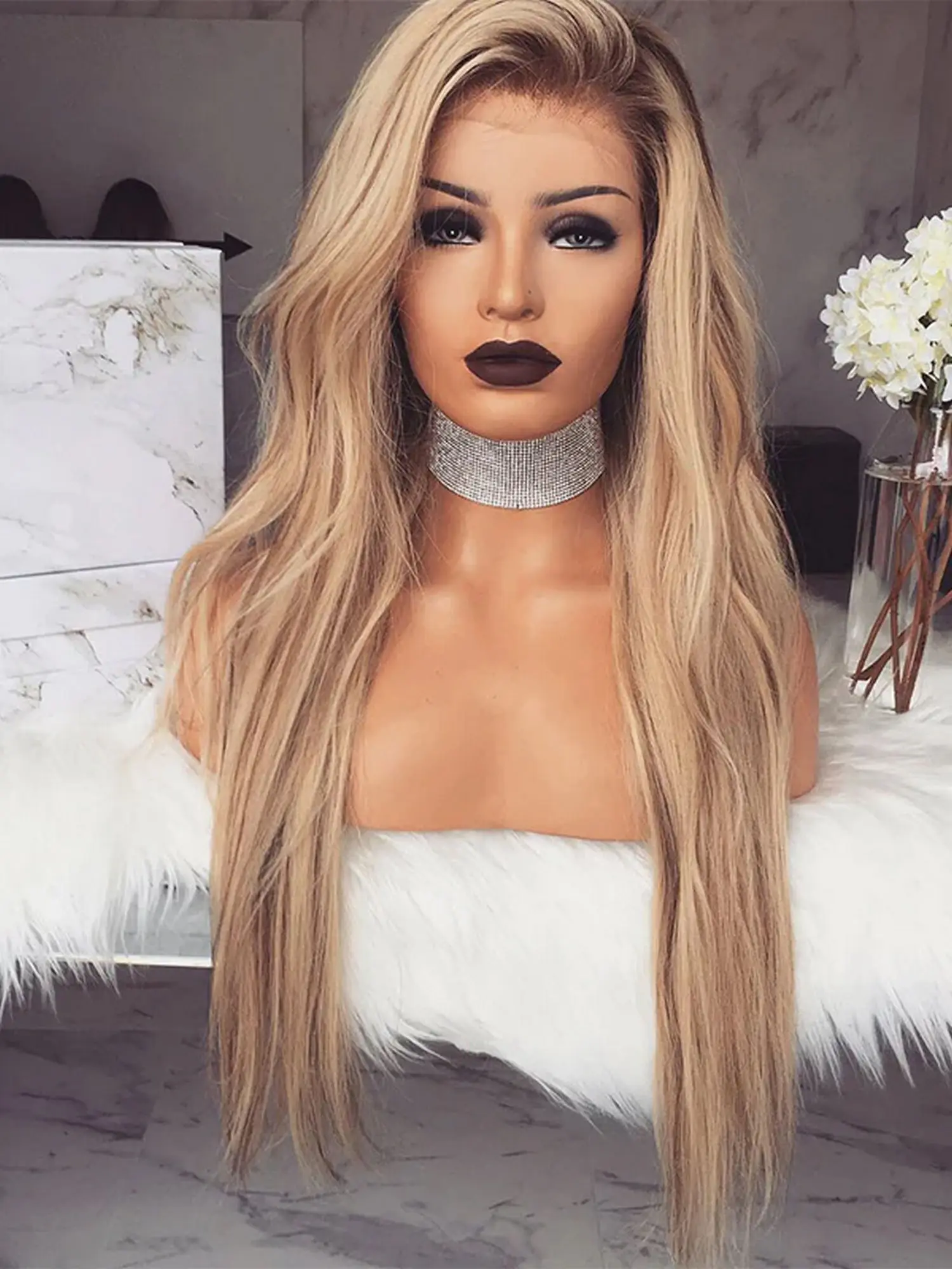 26” Long Length Soft Ladies Wig Slightly Wave Glueless Wigs 13*4 Warm Blonde Highlights Diversified Original Factory Cheap Wigs