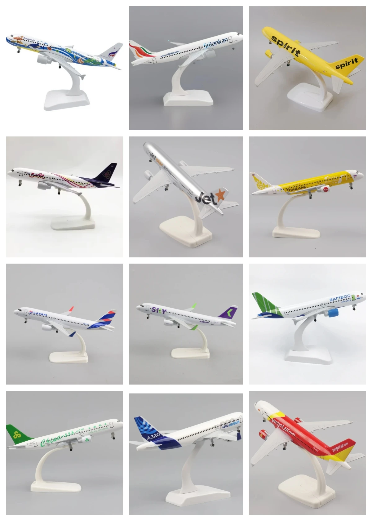 

Miniature Plane Kid Toy Metal Scale Aircraft 20CM Airbus A320 Airplane Model Plane 320 Series Replica Diecast Scale Gift