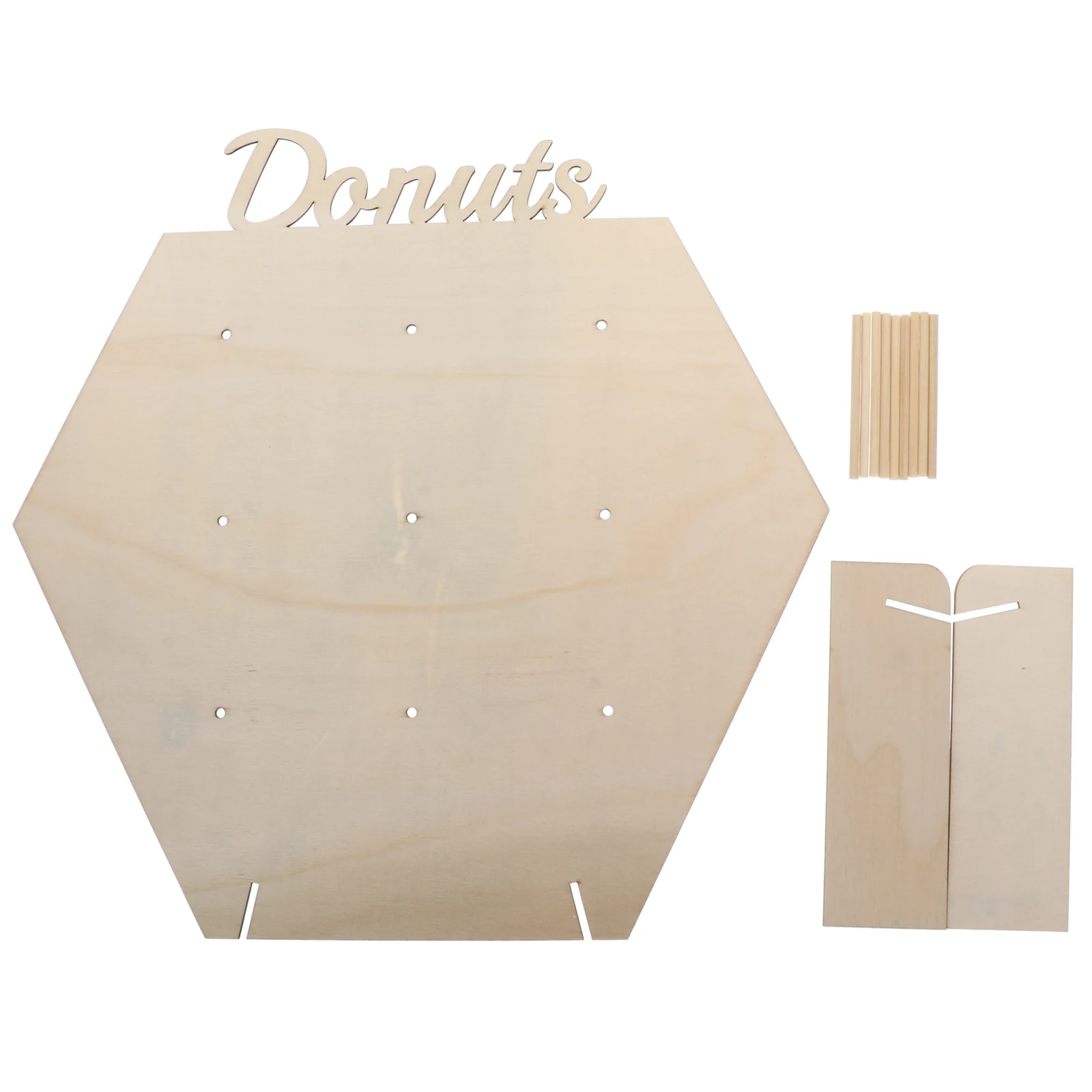 

2 set Donut Display Donut Stand For Bakery Wooden 2 Sets Reusable Hexagonal DIY Donuts Holder Party Cake Sweet Treats Board