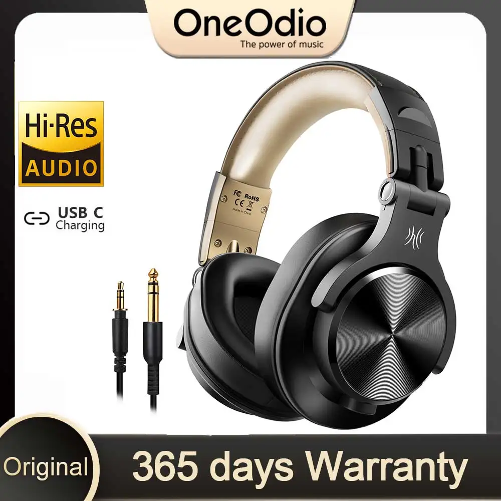 

Oneodio Fusion A70 Wireless Bluetooth Headphones Bluetooth 5.2 Headphones Hi-Res Audio Over Ear 72H Playtime Professional Stud