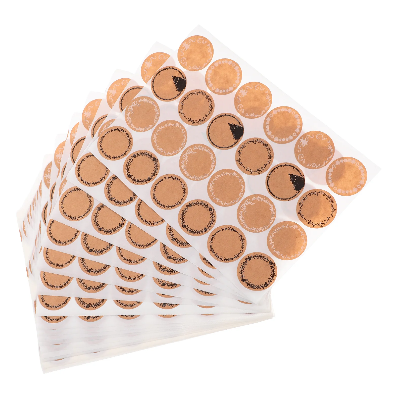 

600pcs Decorative Round Stickers Brown Labels for Jars Canning Kraft Paper Tags Bottles Envelope Seals Party Favor Bags Sticker
