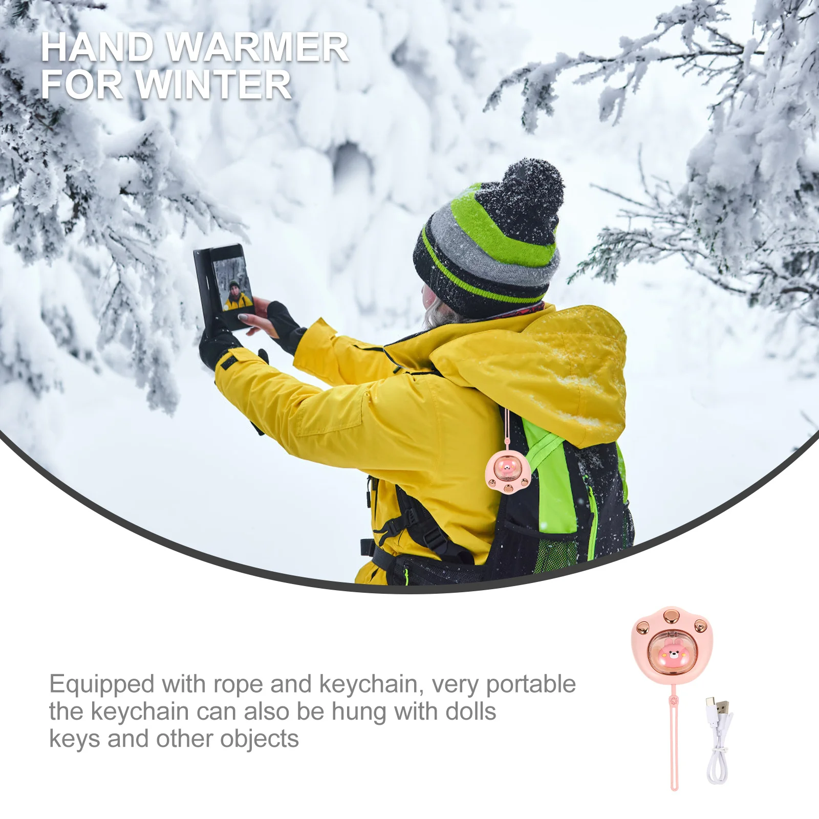 Katzenklauen-Handwärmer, kompaktes tragbares Heizgerät für Winterwärme, lange Wärmespeicherung, rutschfeste Textur, Taschenheizung für