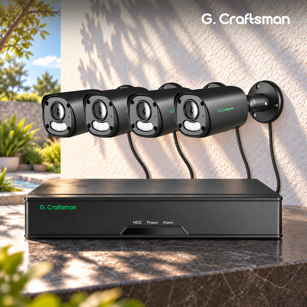C-R,4CH POE Kit System CCTV,Face Recognition,5MP 25fps,Security Audio,Surveillance Video,HiEasy,GR-M5YUB-K4,G.Craftsman