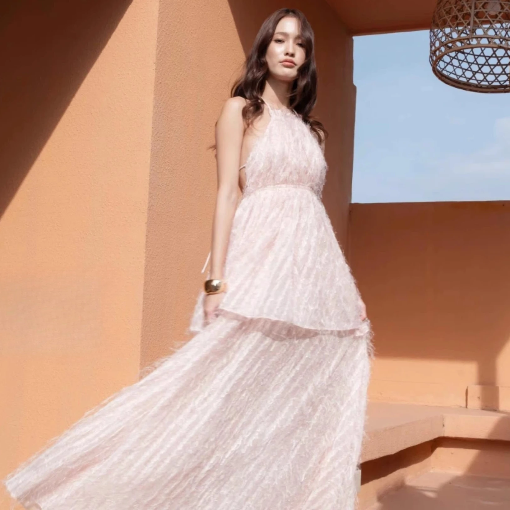

Pink Tassels Elegant Dress Women Backless Sleeveless Summer Vacation Vestidos Bodycon Streetwear Chic Cloth Lady