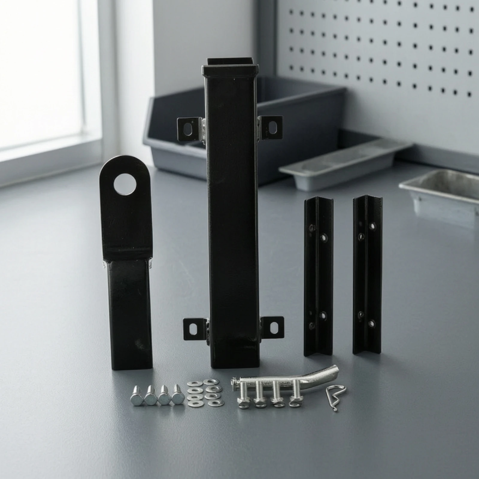Golf Cart Trailer Hitch Kit Steel Golf Cart Rear Seat Hitch Hardware Pre-Drilled Powder-Coated for Mechanics, Garage Projects