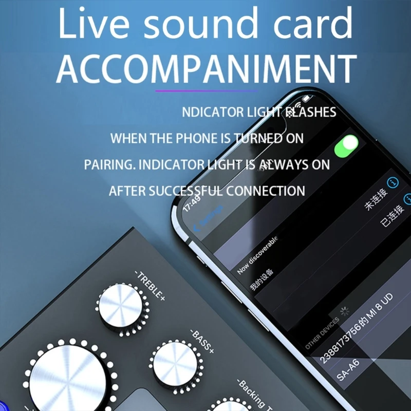 Podcast Microphone Sound Card Mixer Sound Board with Voice Changer Podcast Equipment Condenser Microphone for Phone/PC