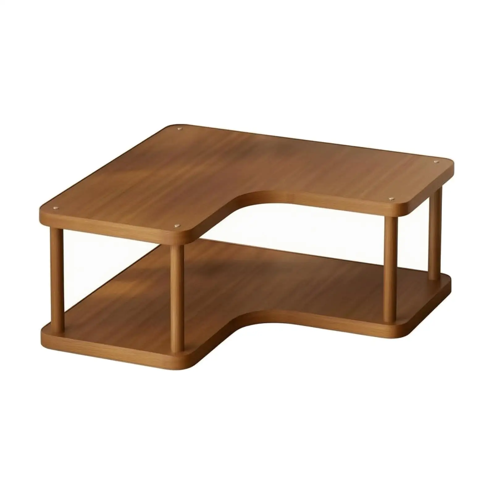 Space Saving Bamboo Corner Shelf 3 Tier Organizer for Home Office Kitchen Bathroom Bedside Small Item Storage