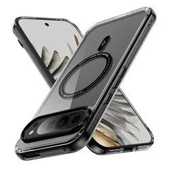 Electroplate Metal Button Shockproof Phone Case For Google Pixel 8 9 10 Pro XL 8A 9A Magnetic Wireless Charging Back Cover