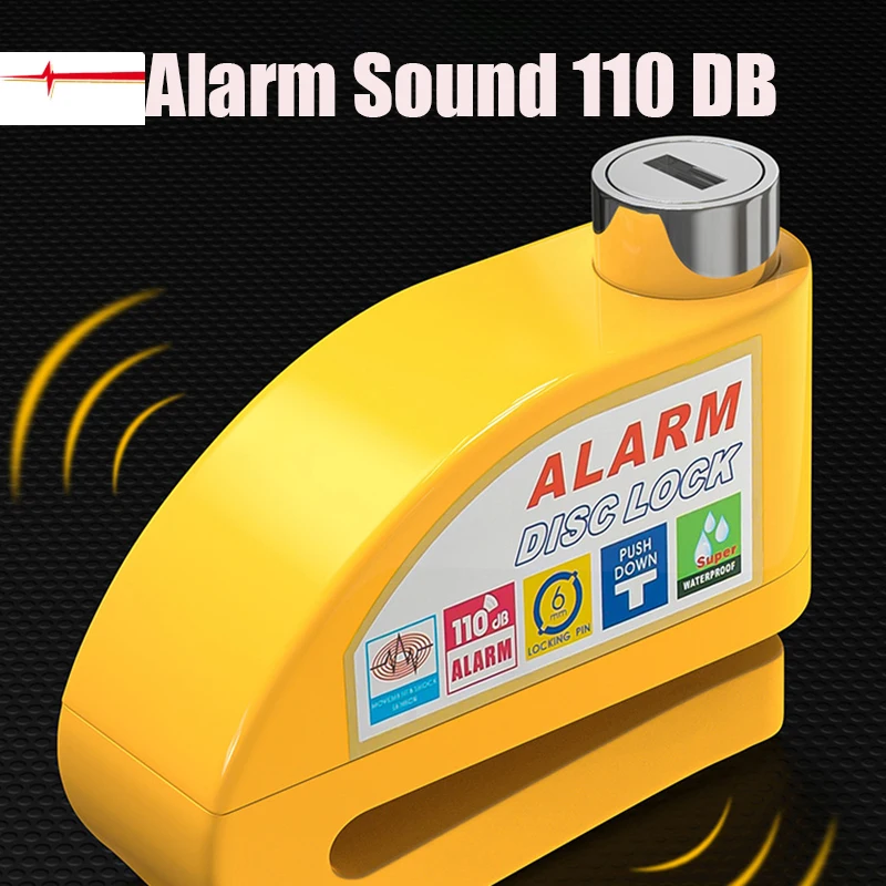 

Замок сигнализации для мотоцикла 110 дБ, водонепроницаемый замок с защитой от кражи для велосипеда, дискового тормоза Kirsite, с интеллектуальным управлением