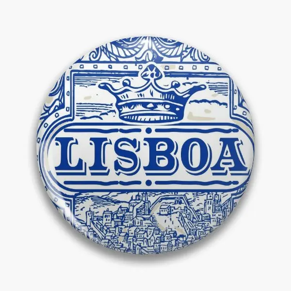 Azulejo Lisboa Azulejos Lisboa botón suave Pin Collar dibujos animados insignia de moda decoración joyería mujer Metal regalo sombrero broche divertido