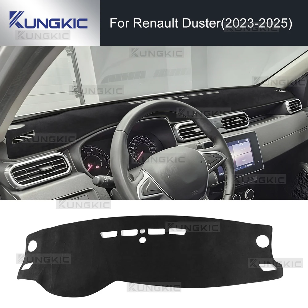 Funda para salpicadero de coche, alfombrilla de franela premium para evitar la luz, anti-UV, para RENAULT DUSTER 2018, 2019, 2020, 2021, 2022, 2023, DACIA DUSTER 2023, 2024