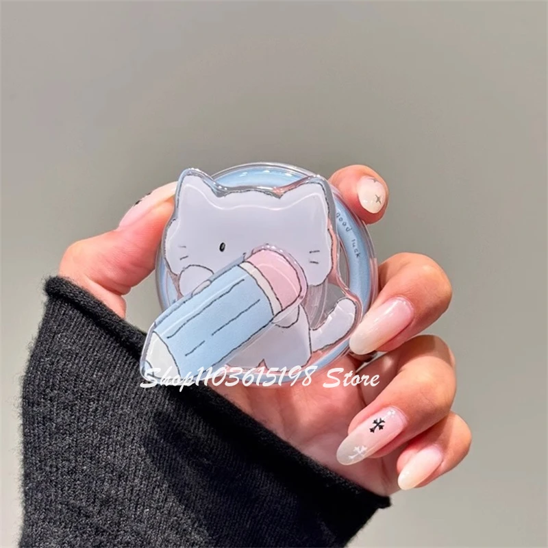 

Корейский милый поворотный магнитный держатель с изображением кота, держатель для телефона Tok Griptok, подставка для телефона, поддержка iPhone 16, для Pad Magsafe Smart Tok